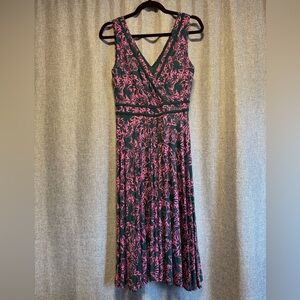 Boden Pink and Black Midi Dress